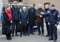 przedstawiciele władz samorządowych miasta i powiatu Kluczbork wspólnie z komendantami kluczborskiej policji